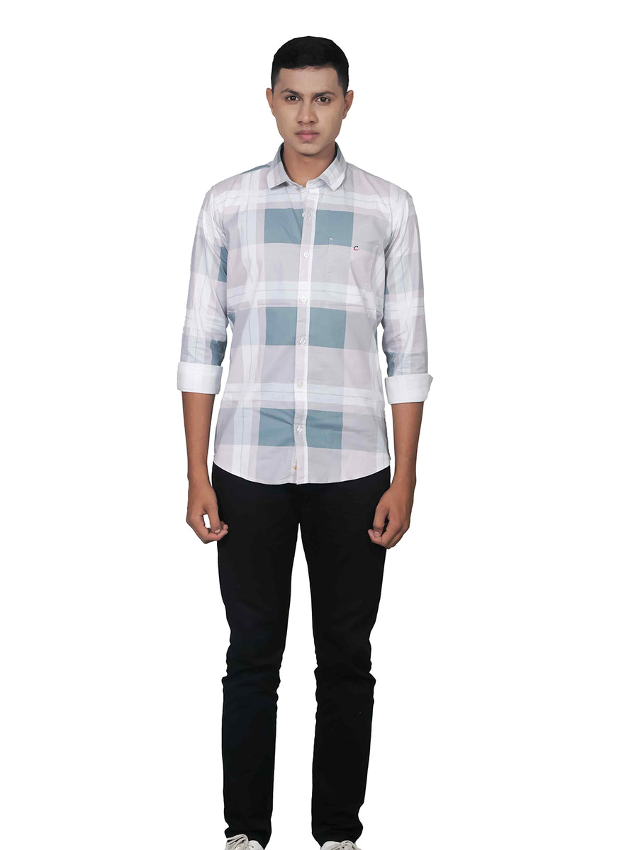 Chess Print Checkered Cotton Shirt