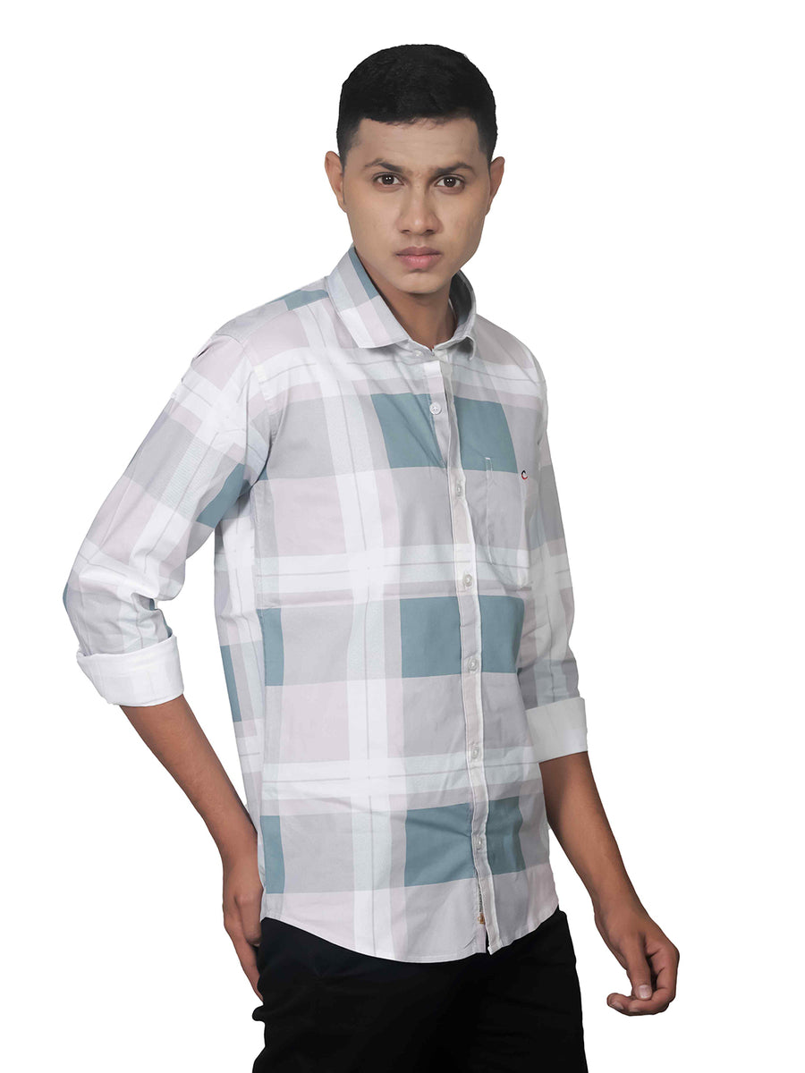 Chess Print Checkered Cotton Shirt