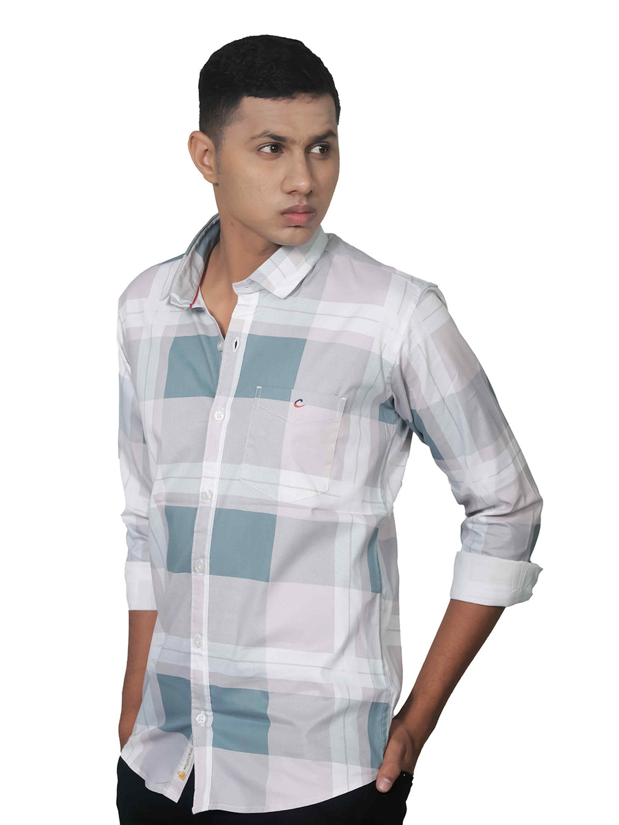 Chess Print Checkered Cotton Shirt