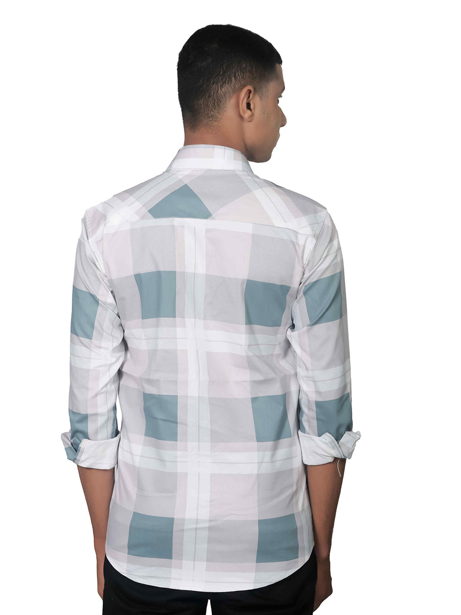 Chess Print Checkered Cotton Shirt