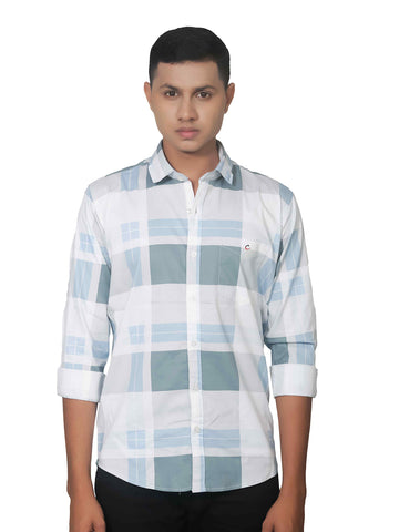 Chess Print Checkered Cotton Shirt