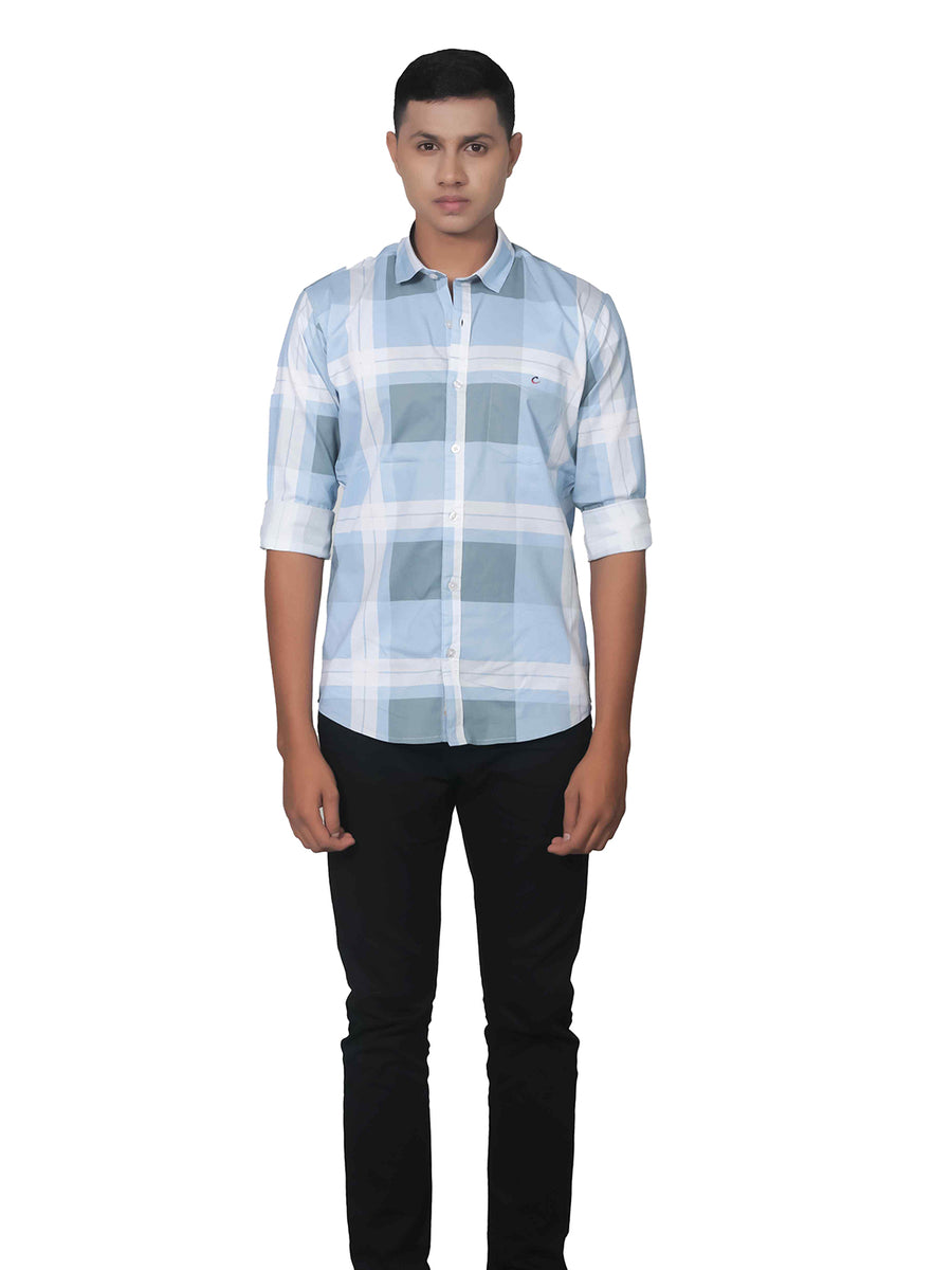 Chess Print Checkered Cotton Shirt