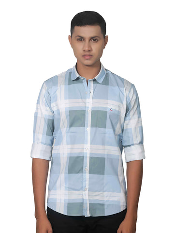 Chess Print Checkered Cotton Shirt