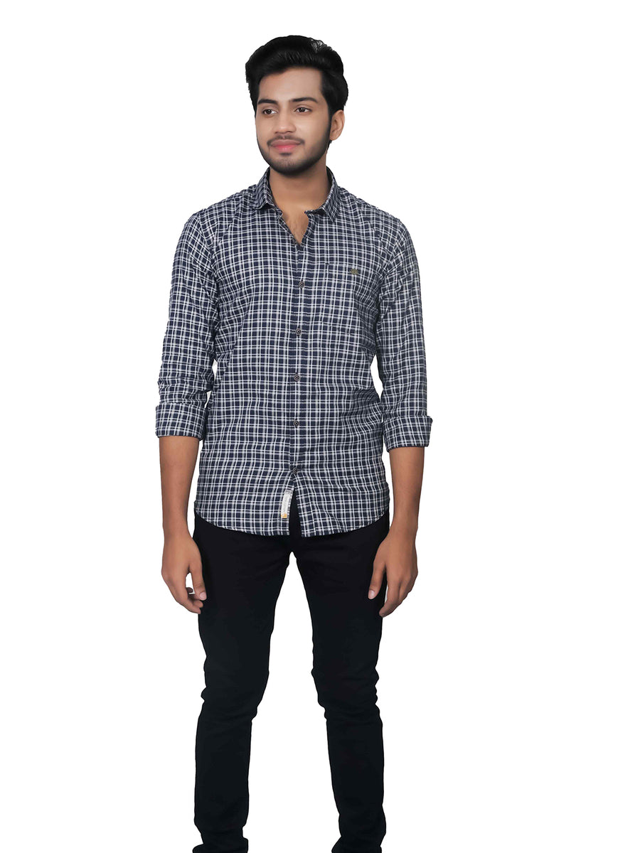 Small Checks Full Sleeves Checkered Cotton Shirt