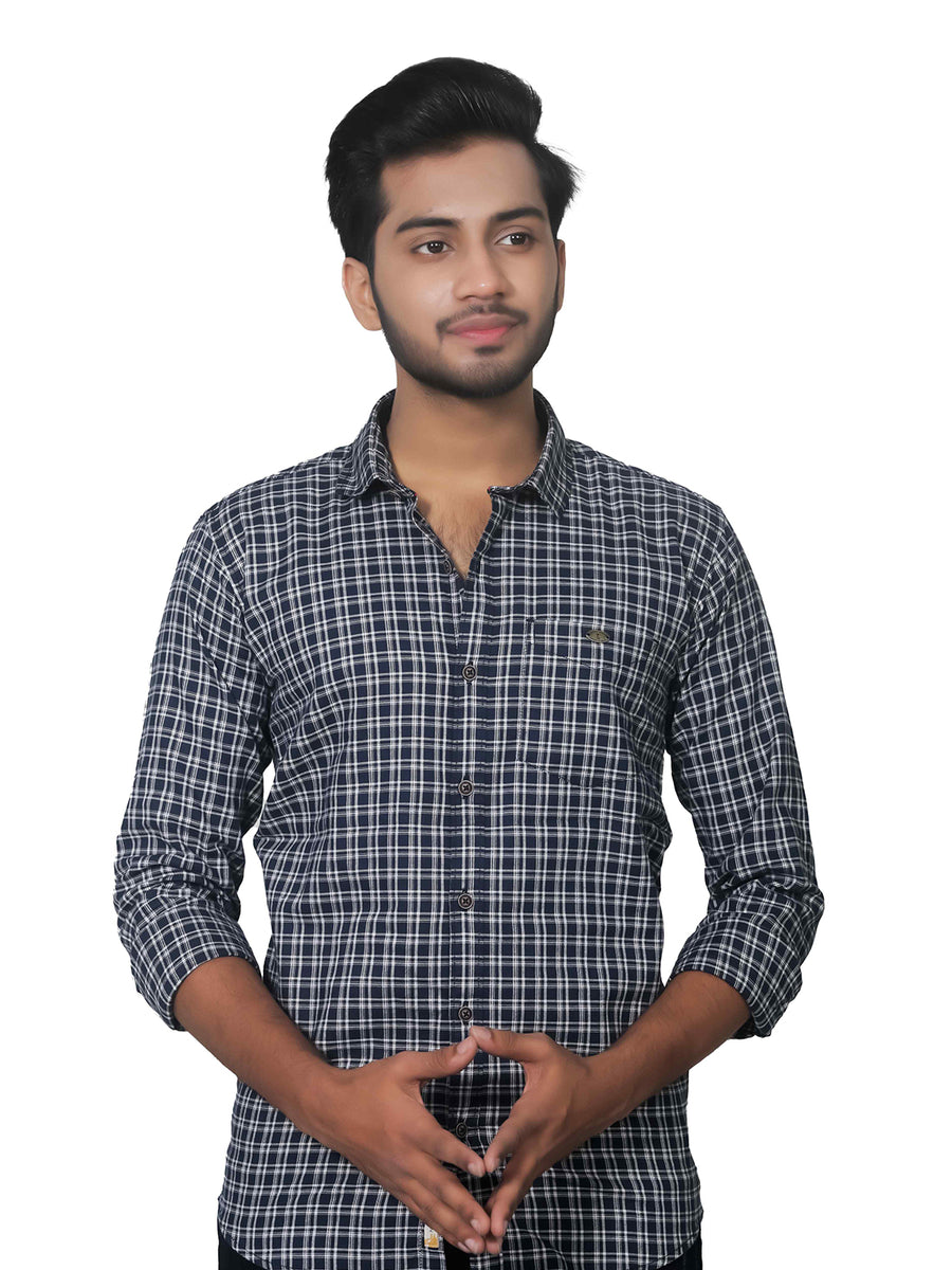 Small Checks Full Sleeves Checkered Cotton Shirt