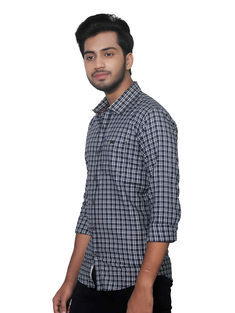 Small Checks Full Sleeves Checkered Cotton Shirt