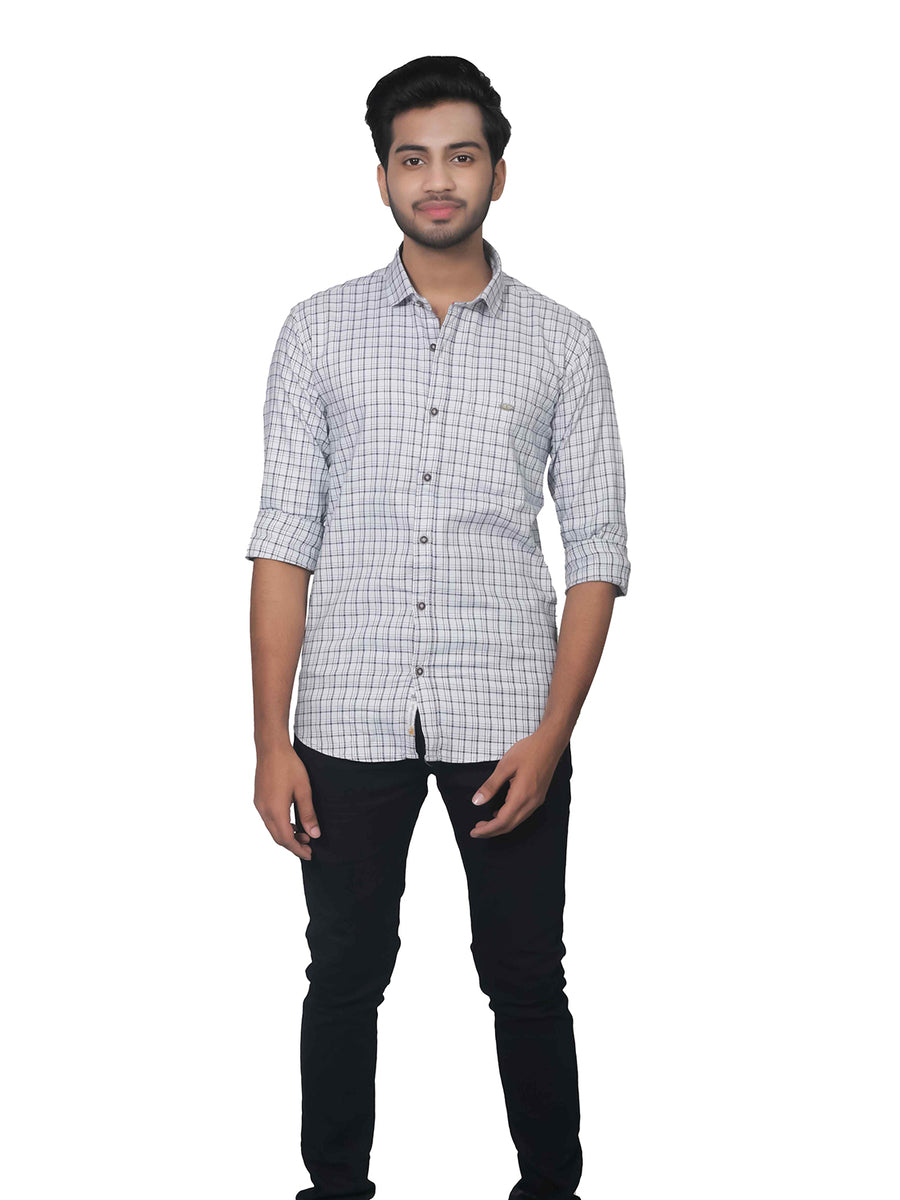 Small Checks Full Sleeves Checkered Cotton Shirt