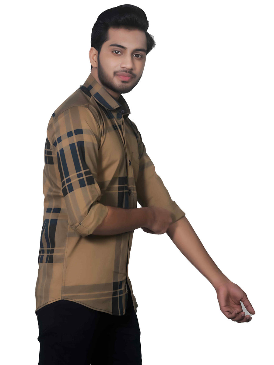 Faded Look Vintage Full Sleeves Checkered Shirt