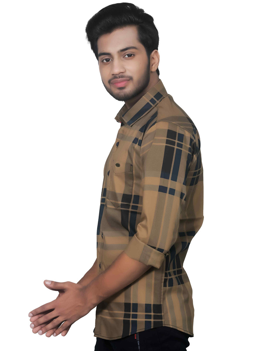 Faded Look Vintage Full Sleeves Checkered Shirt