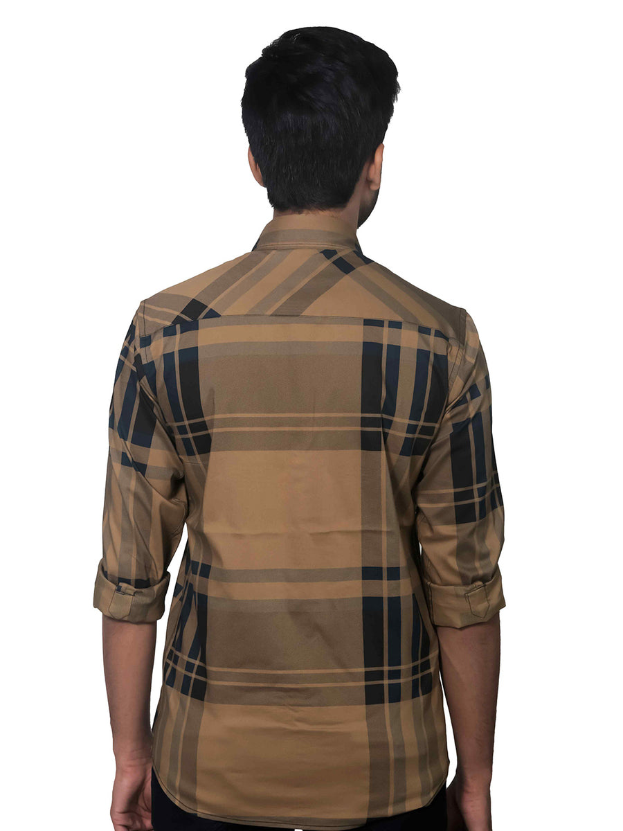 Faded Look Vintage Full Sleeves Checkered Shirt