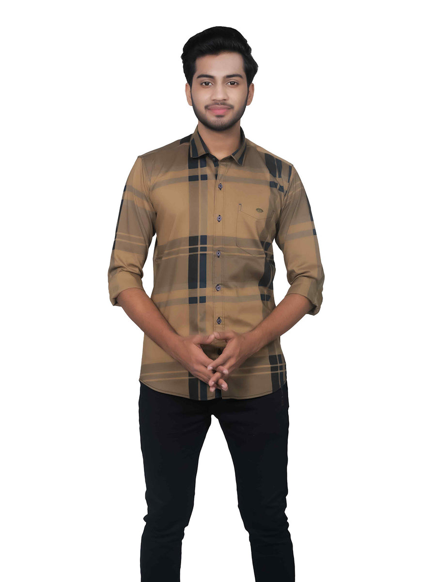 Faded Look Vintage Full Sleeves Checkered Shirt