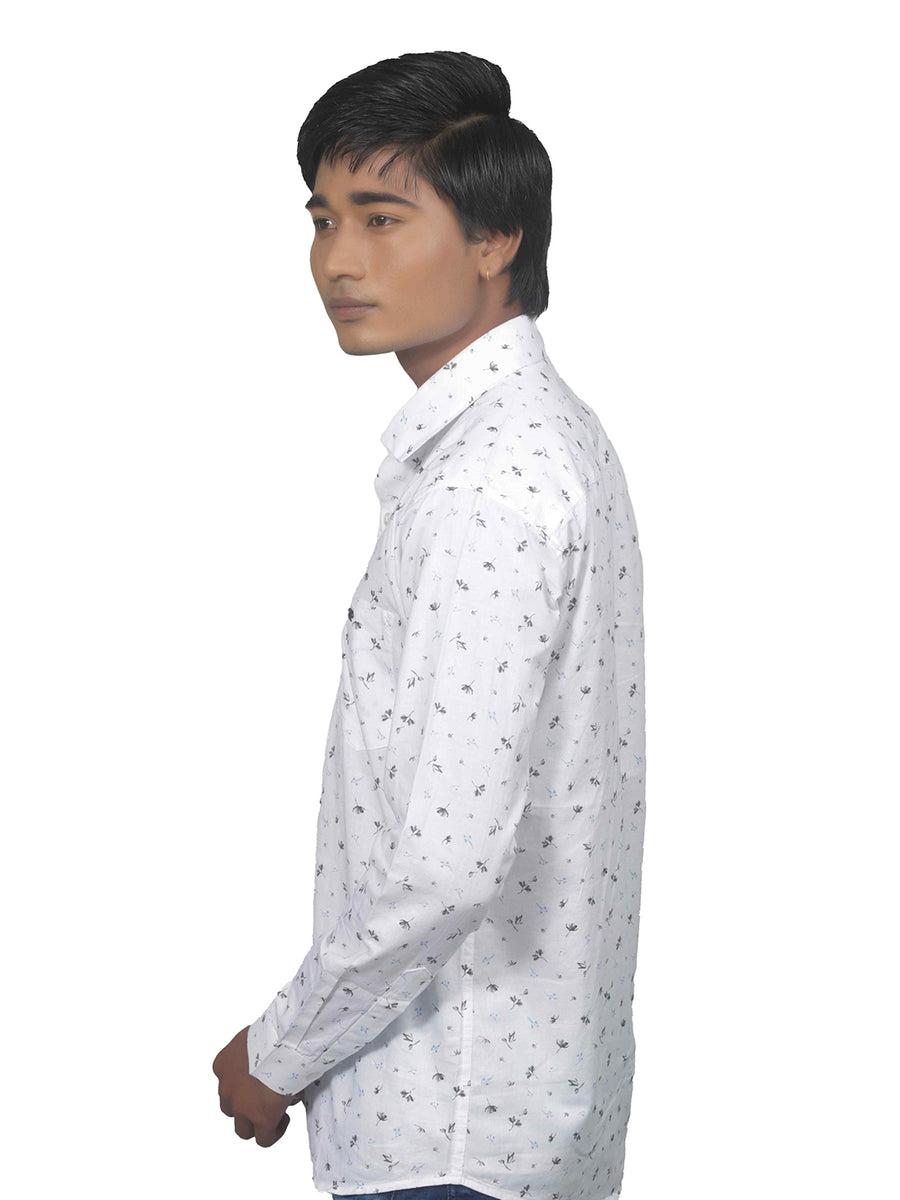 Autumn Aura White Printed Shirt