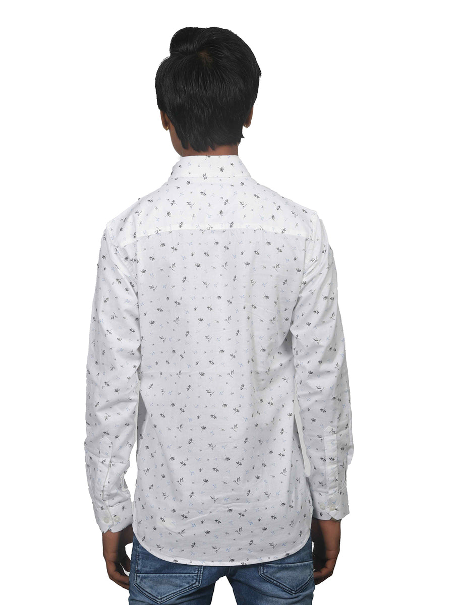 Autumn Aura White Printed Shirt