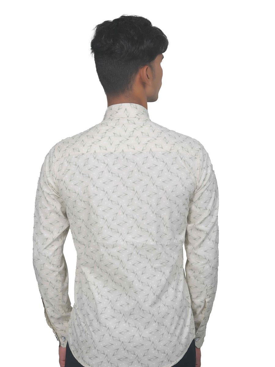 Arrow Print Light Grey Cotton Shirt