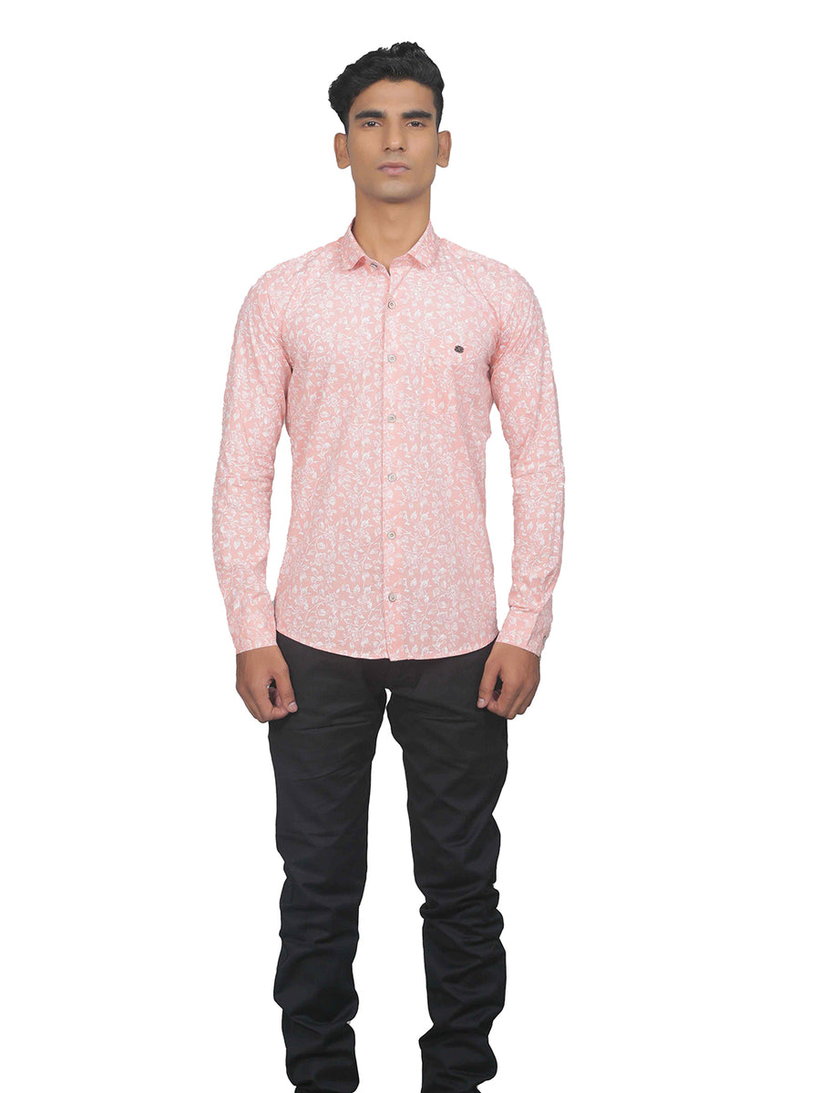 Soft Amber Printed Full Sleeves Cotton Shirt