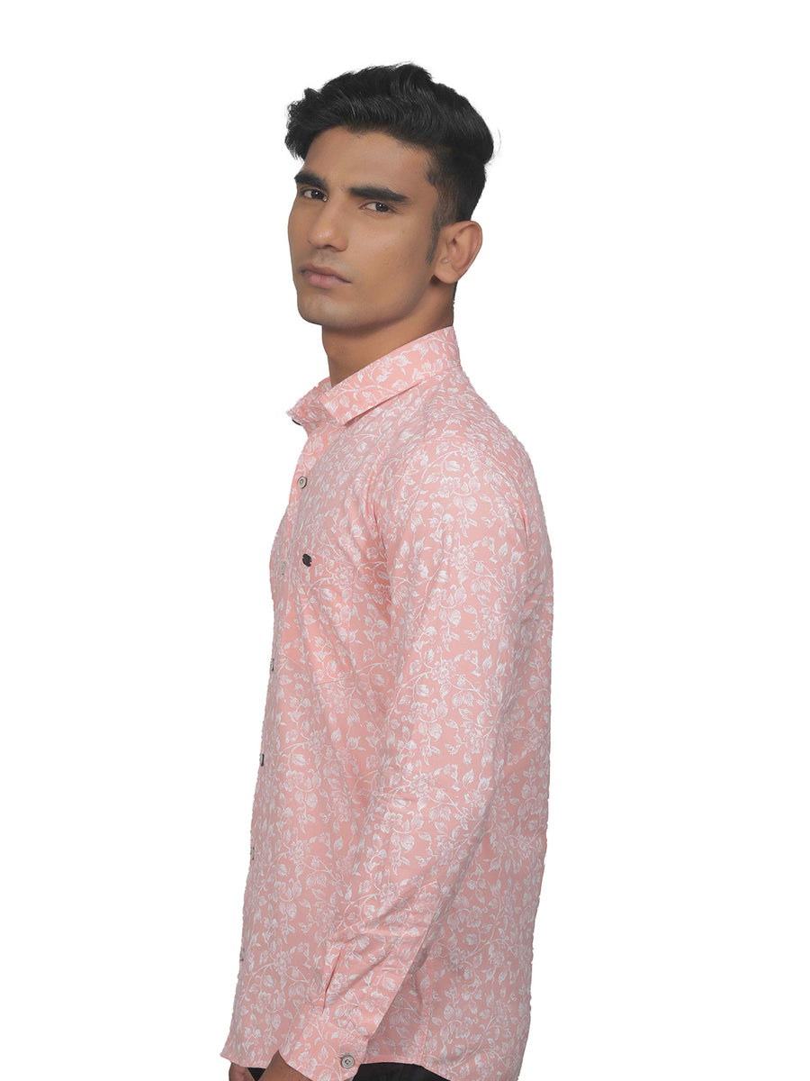 Soft Amber Printed Full Sleeves Cotton Shirt