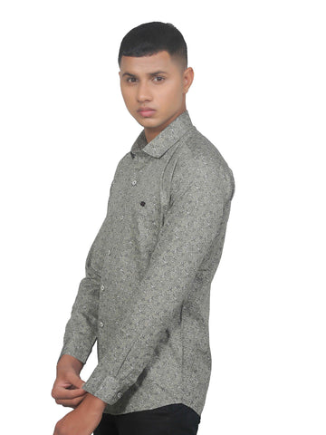 Versatile Grey Floral Print Shirt