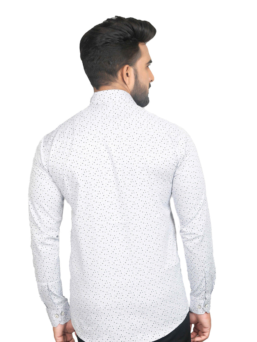 Tranquil Alabaster White Leaf Print Shirt