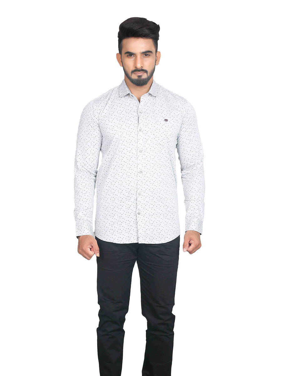 Tranquil Alabaster White Leaf Print Shirt