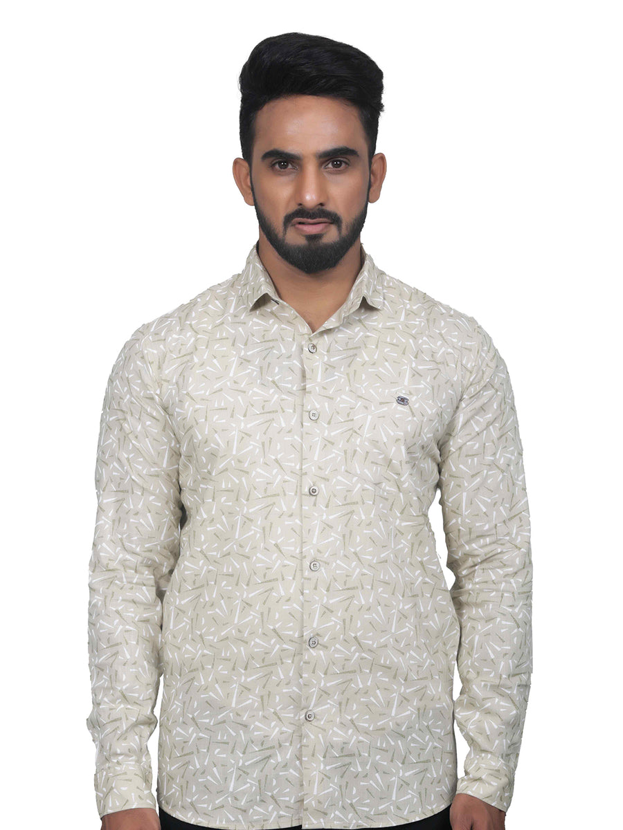 Raw Sea Mist Triangle Print Cotton Shirt