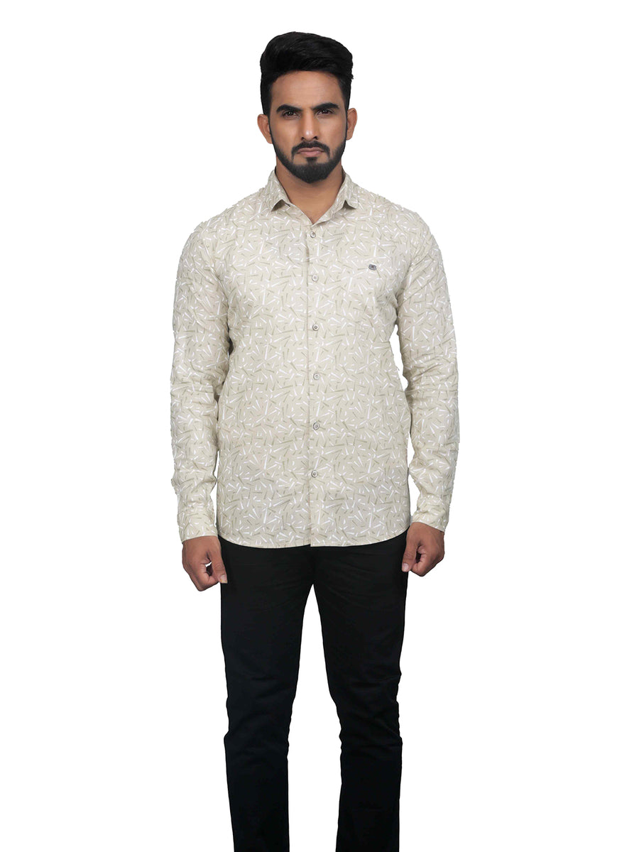 Raw Sea Mist Triangle Print Cotton Shirt