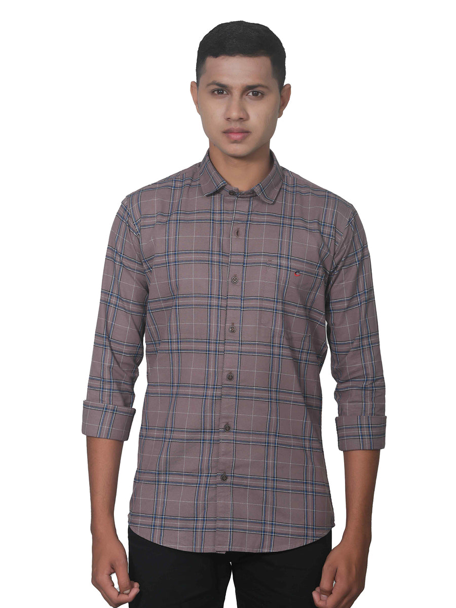 Authentic Purple Grey Plaid Checks Shirt