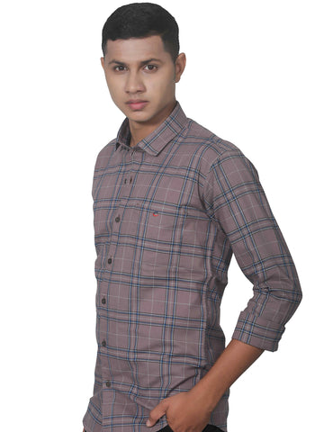 Authentic Purple Grey Plaid Checks Shirt