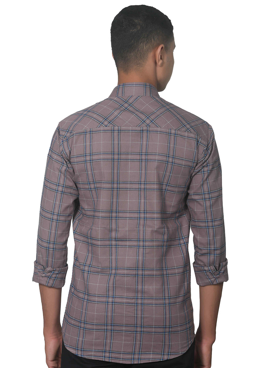 Authentic Purple Grey Plaid Checks Shirt