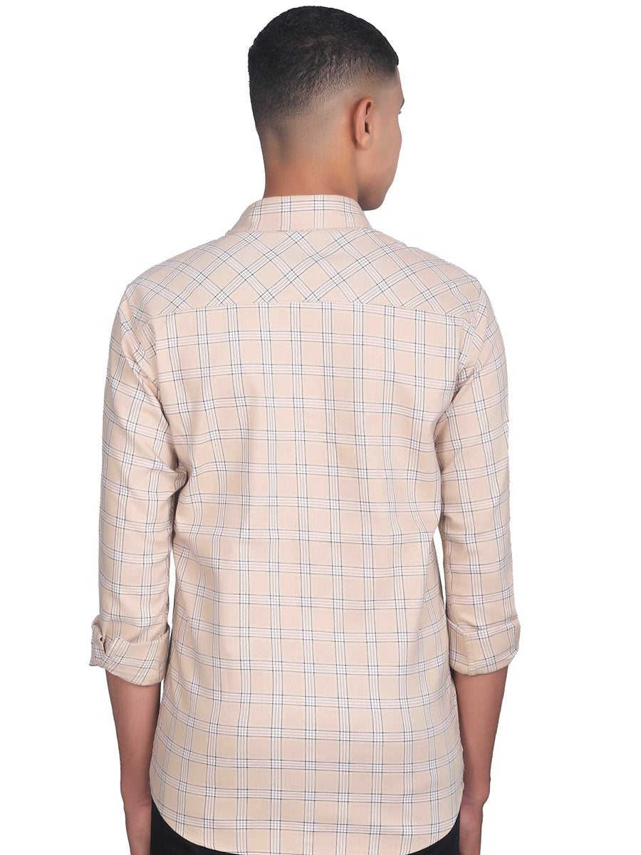 Double Spanish White Square Checkered Cotton Shirt