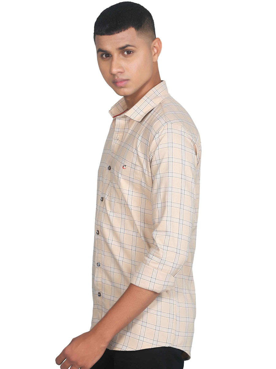 Double Spanish White Square Checkered Cotton Shirt