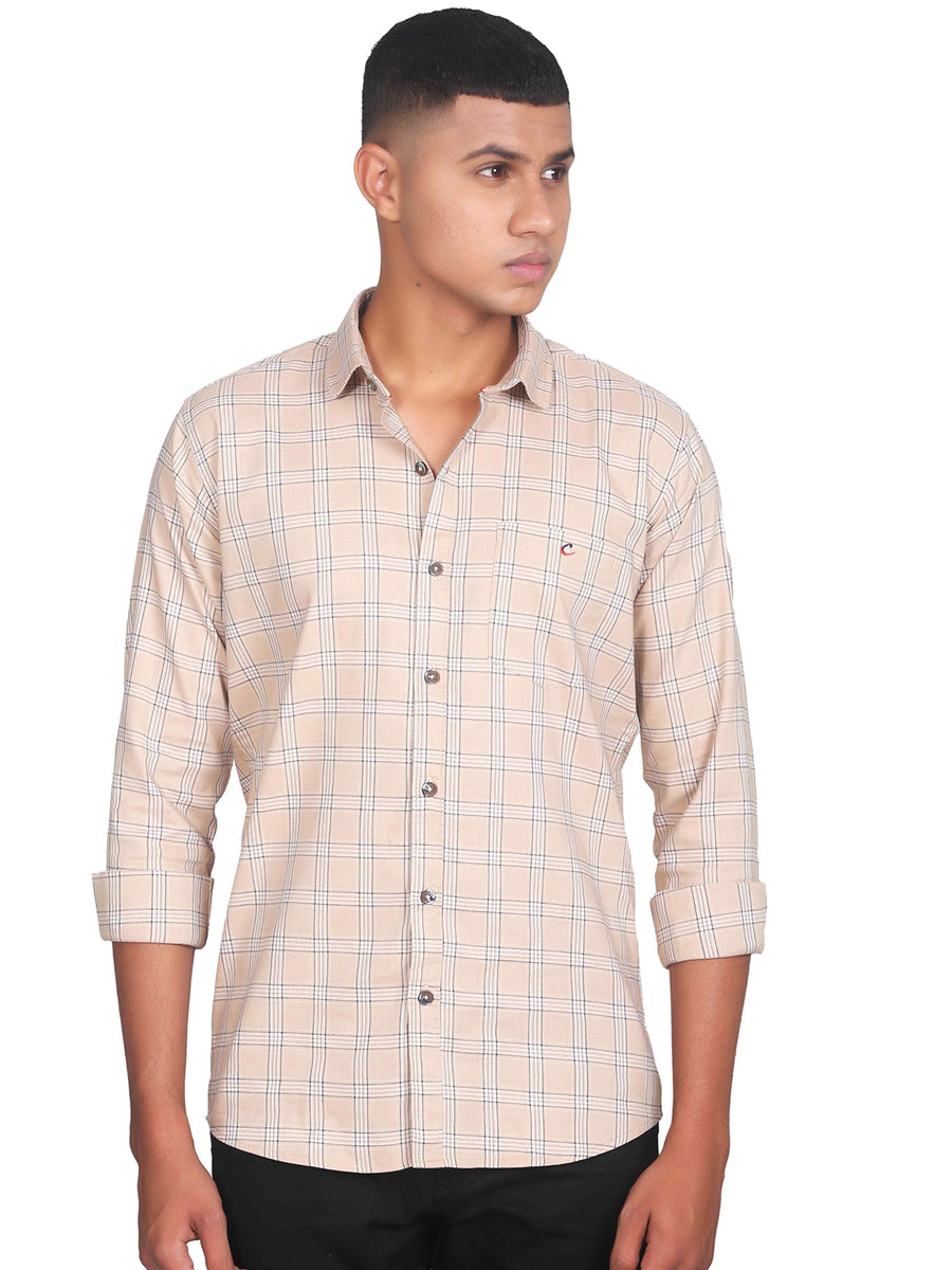 Double Spanish White Square Checkered Cotton Shirt