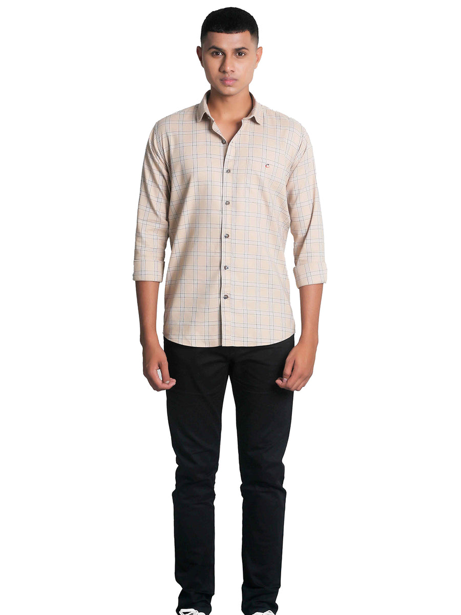 Double Spanish White Square Checkered Cotton Shirt