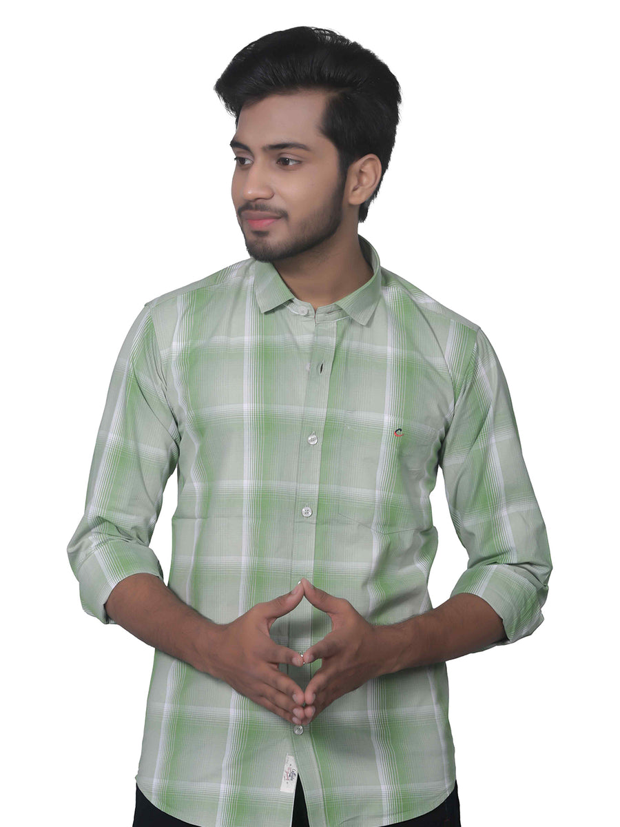 Bright Checkered Full Sleeves Cotton Shirt