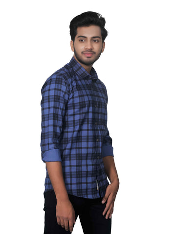 Retro Plaid Dark Checks Cotton Shirts