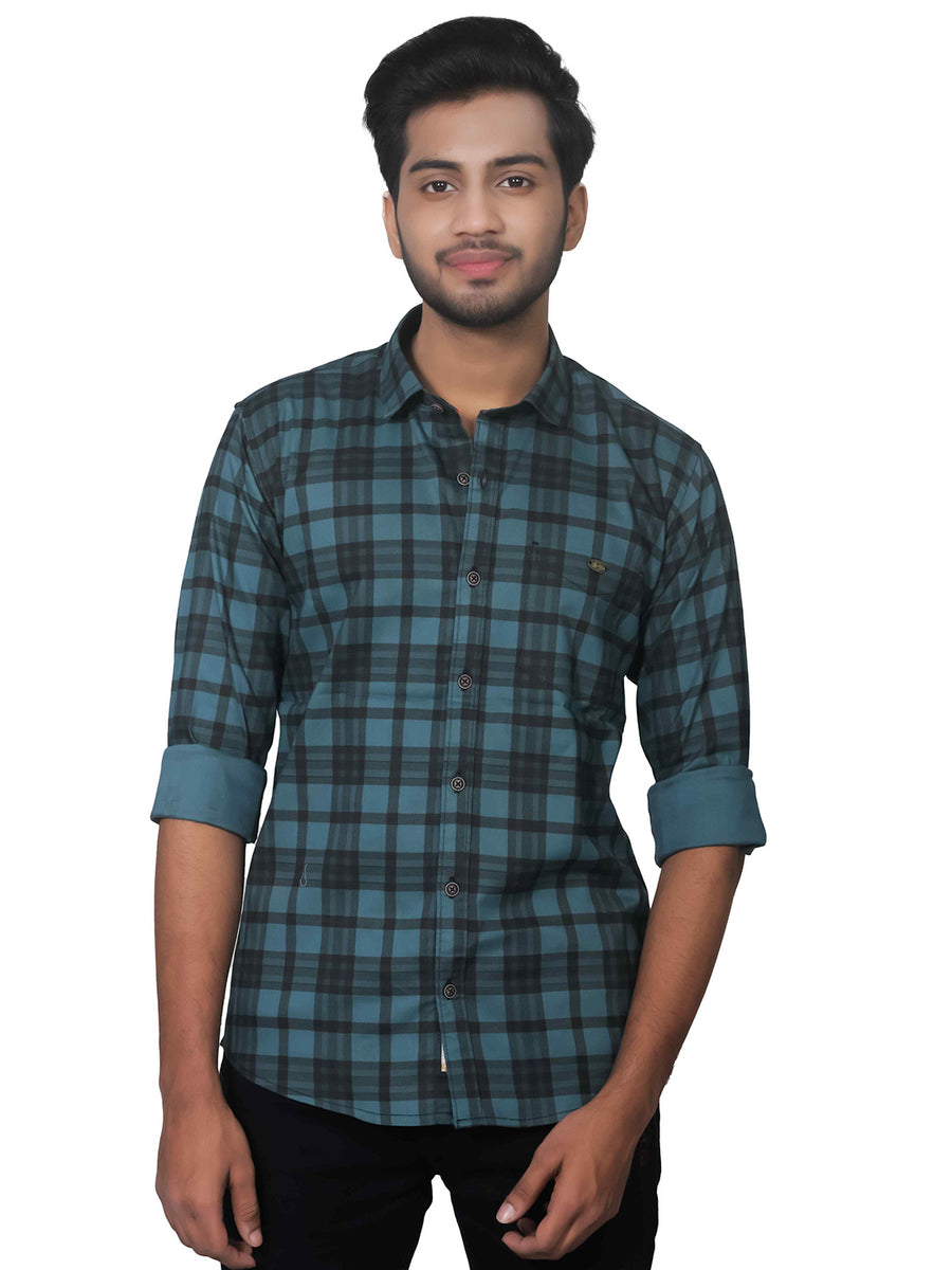 Retro Plaid Dark Checks Cotton Shirts