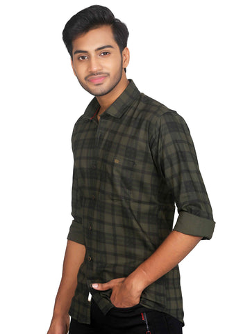 Retro Plaid Dark Checks Cotton Shirts