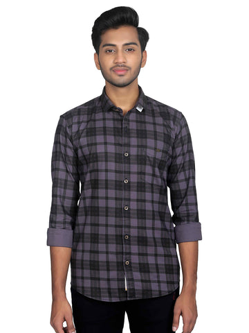 Retro Plaid Dark Checks Cotton Shirts