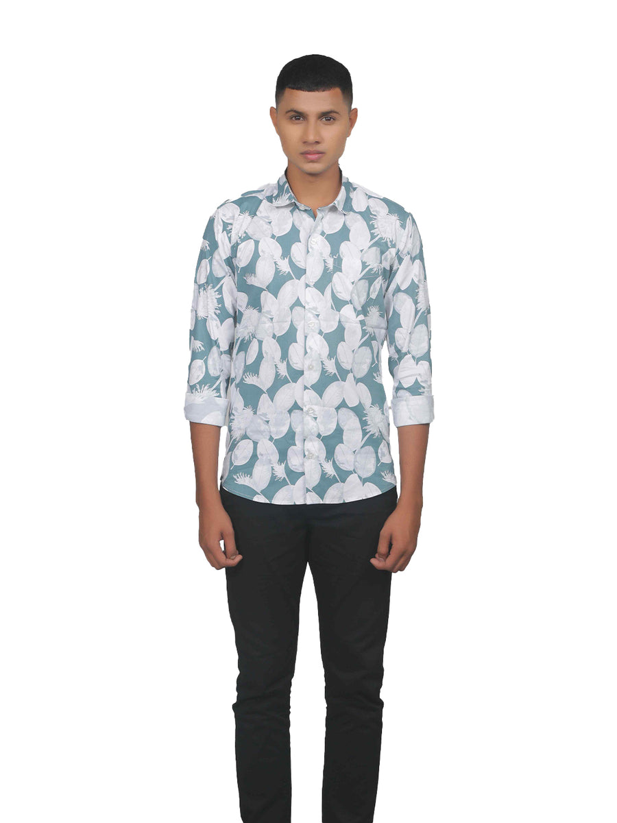 Summery Cadet Leaf Print Shirt