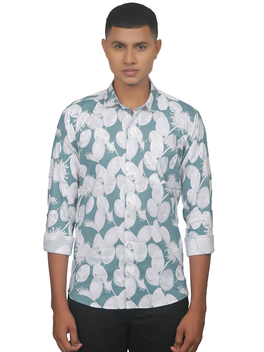 Summery Cadet Leaf Print Shirt