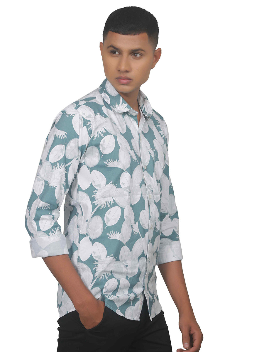 Summery Cadet Leaf Print Shirt