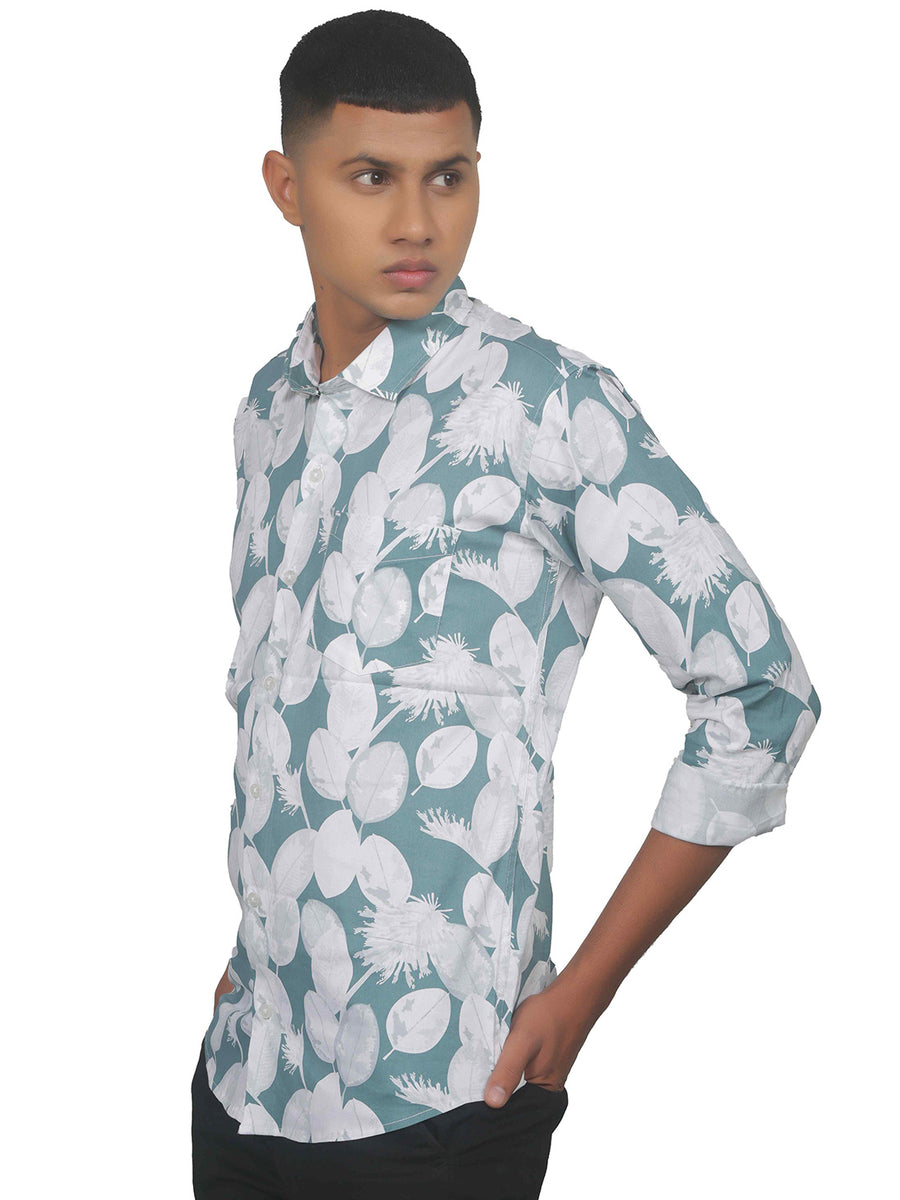 Summery Cadet Leaf Print Shirt