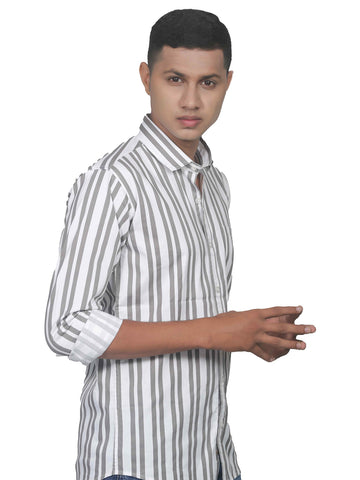 Chill Vibes Smart Cut Vertical Stripes Cotton Shirt