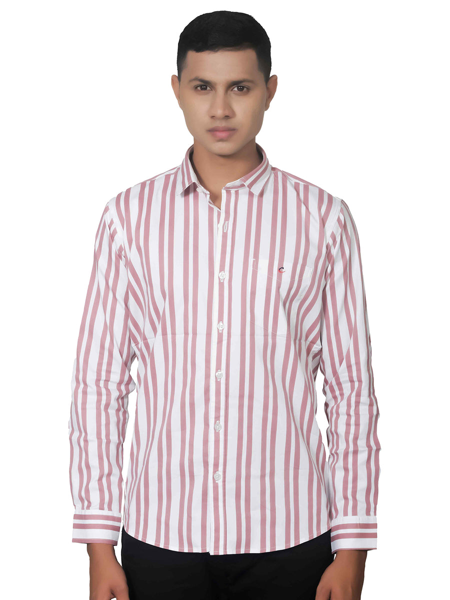 Chill Vibes Smart Cut Vertical Stripes Cotton Shirt