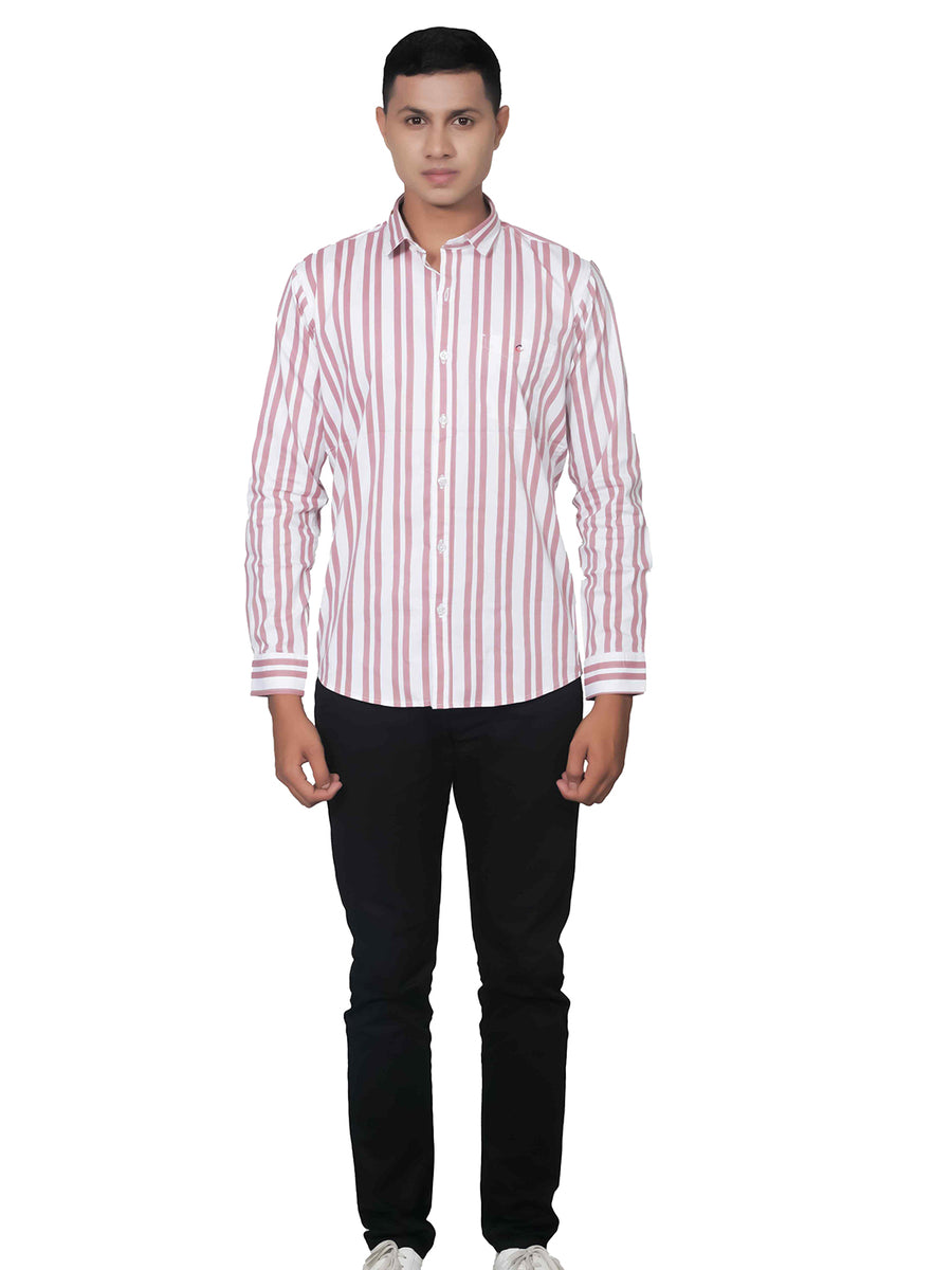 Chill Vibes Smart Cut Vertical Stripes Cotton Shirt