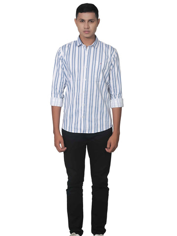 Chill Vibes Smart Cut Vertical Stripes Cotton Shirt