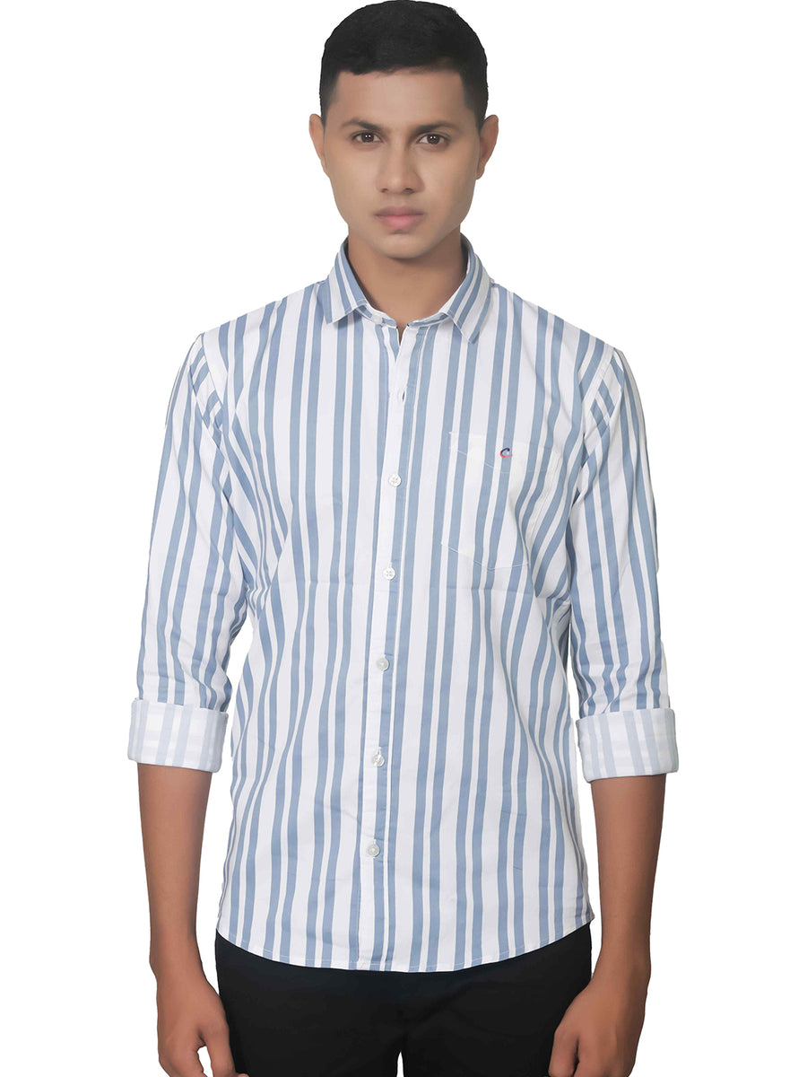 Chill Vibes Smart Cut Vertical Stripes Cotton Shirt