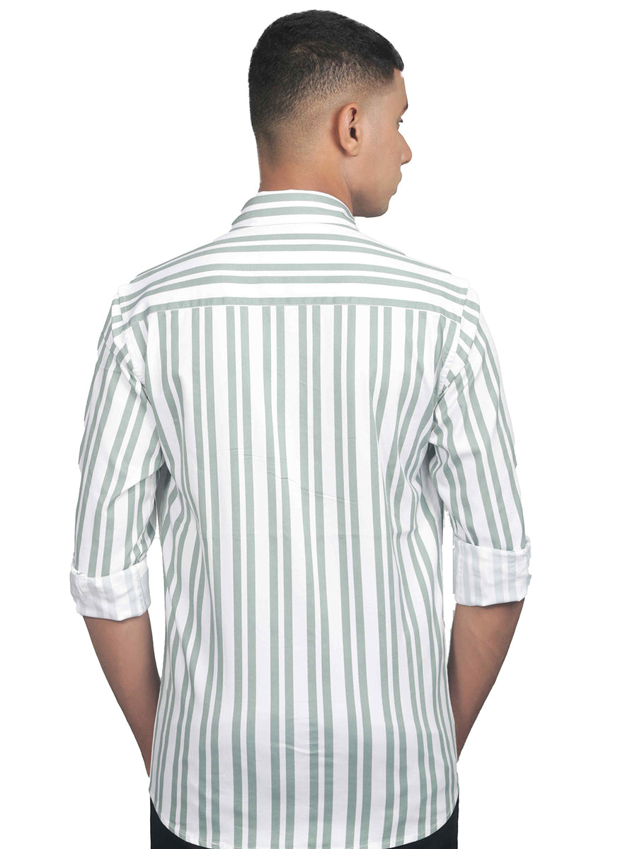 Chill Vibes Smart Cut Vertical Stripes Cotton Shirt