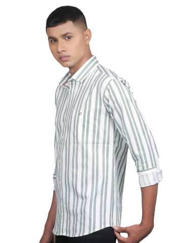 Chill Vibes Smart Cut Vertical Stripes Cotton Shirt