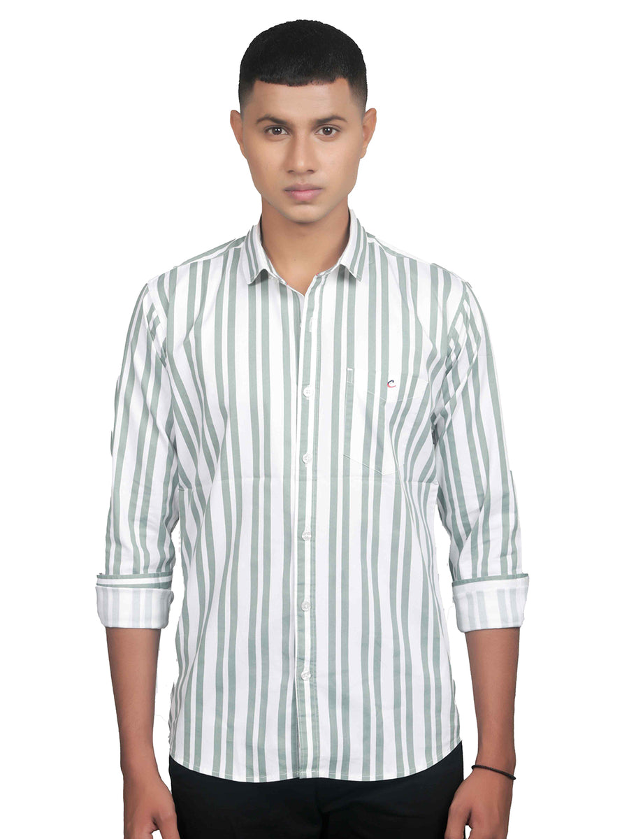 Chill Vibes Smart Cut Vertical Stripes Cotton Shirt