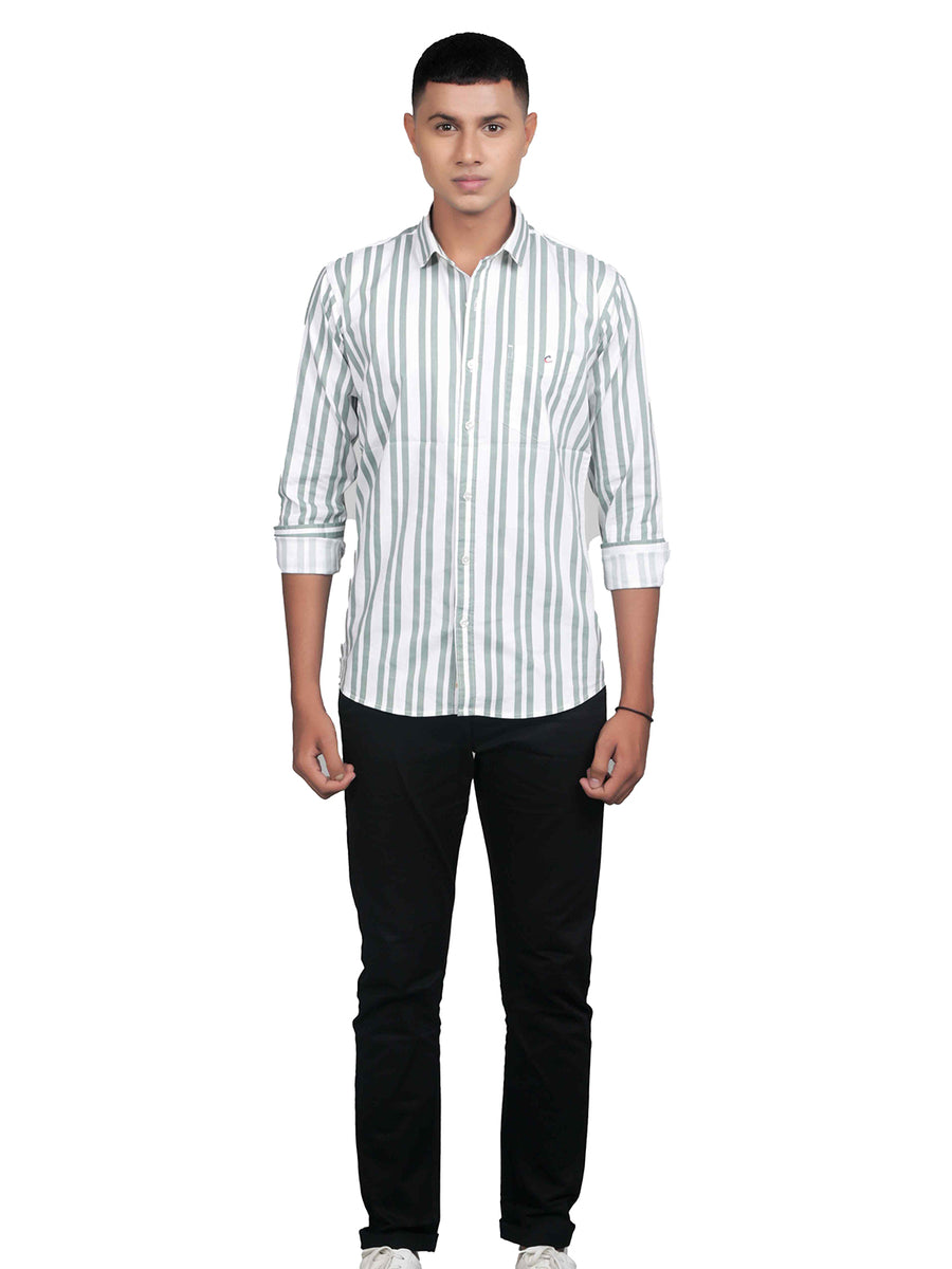 Chill Vibes Smart Cut Vertical Stripes Cotton Shirt